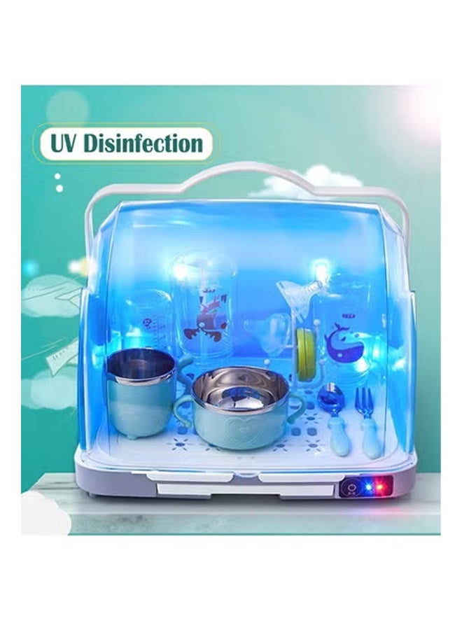 KLNAMAEAAN Portable Large Baby Bottle Storage Box, Baby Tableware Storage Box, Drain and Dustproof Drying Rack, with UV Disinfection - Image 4