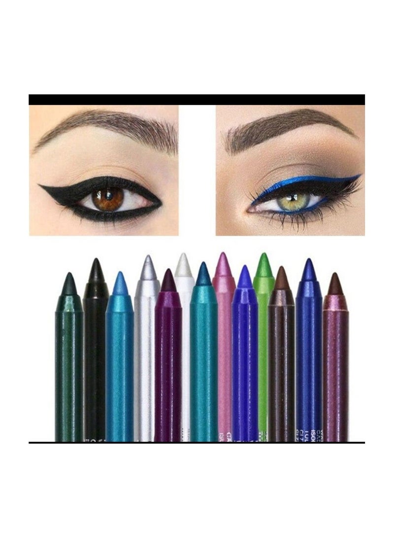 Generic A set of 12 pcs glitter eyeliner pens multicolor 