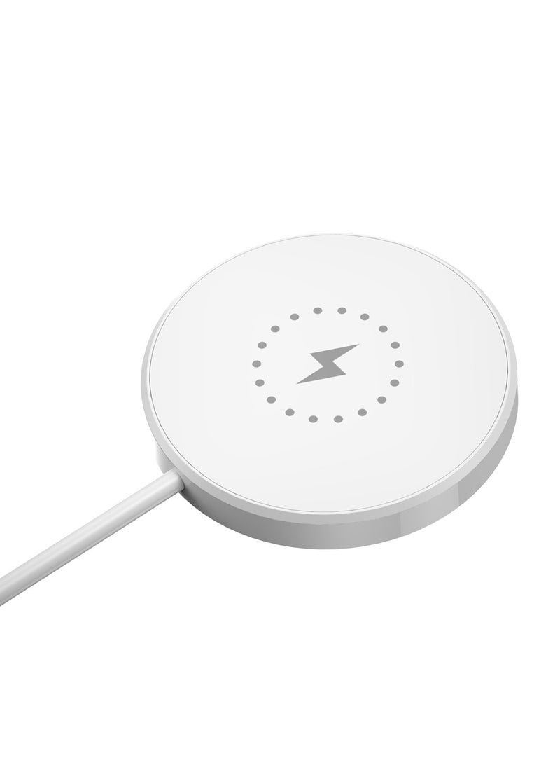 glassology 3 in 1 Wireless Charger, Magnetic Fast Wireless Charging Pad, Compatible with iPhone 14/13/12/SE/11, Samsung Galaxy, Apple Watch, Earbuds (Adapter NOT Included) (white)  - Image 1