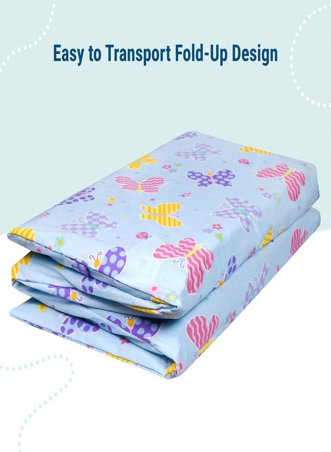 Wildkin Kids Cotton Nap Mat Cover - Soft, Sewn-in Flap, Durable & Fits 1.5" Vinyl Sleep Mats - Butterfly Garden - Image 4