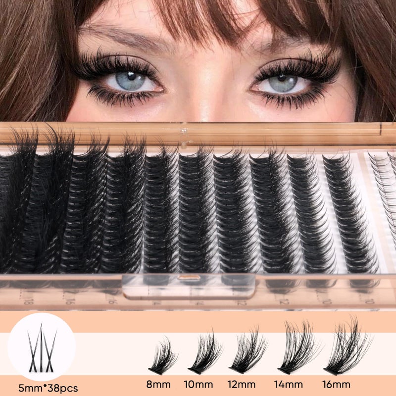 Winifred Wispy Lash Clusters with Bottom Lashes Eyelash Clusters C Curvature Cluster Eyelash Extensions 10-18mm Individual Lashes DIY Lashes Clusters Thick Volume by Winifred - Image 4
