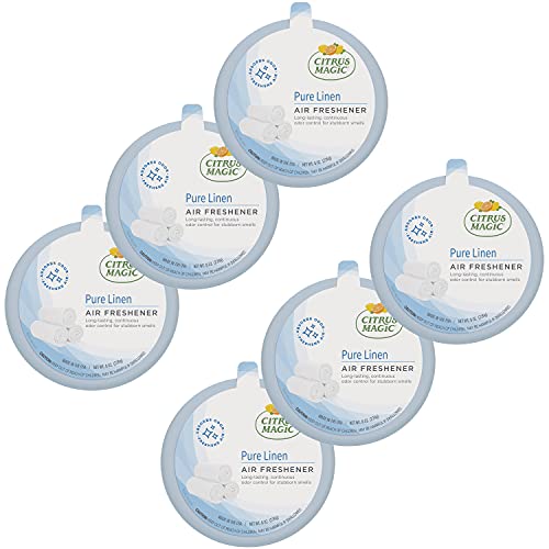 Citrus Magic Odor Absorbing Solid Air Freshener Pure Linen 8Ounce Pack of 6 - Image 1