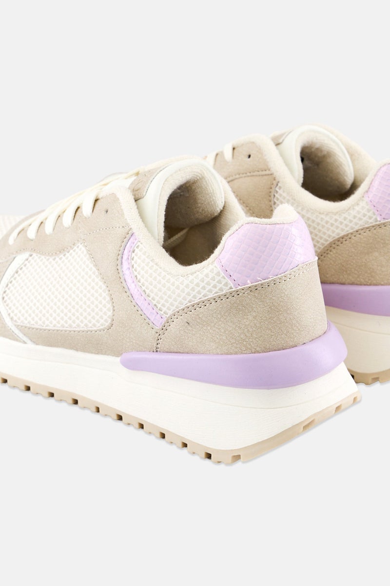 XOXO Women Brand Logo Lace Up Casual Shoes, Beige - Image 2