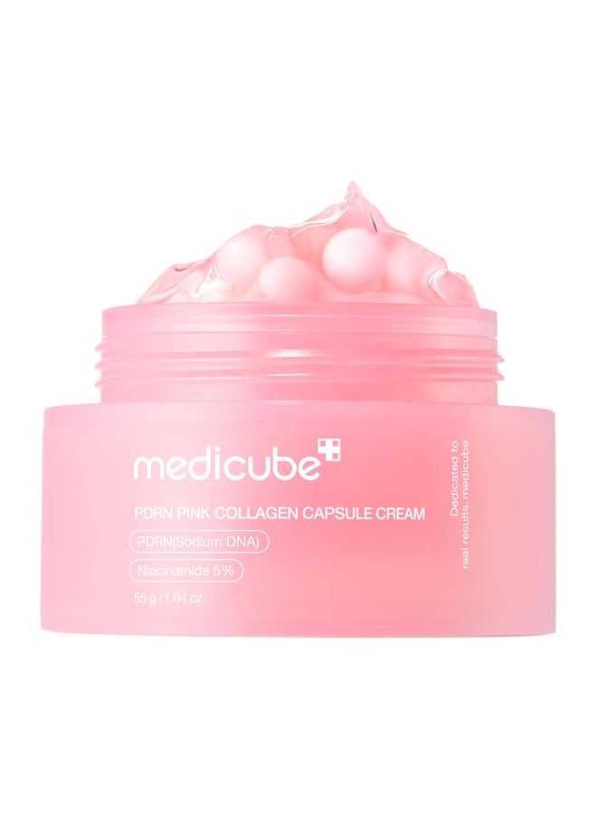 Medicube Salmon DNA PDRN Pink Collagen Capsule Cream, Face Moisturizer | Lightweight Moisturizing Cream | PDRN, Niacinamide for Uneven Skin Tone, Glow hydration | Korean Skin Care  - Image 1