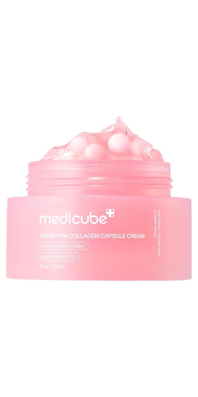 Medicube PDRN Pink Collagen Capsule Cream, Face Moisturizer | Lightweight Moisturizing Cream | PDRN, Niacinamide for Uneven Skin Tone, Glow hydration | Korean Skin C - Image 1