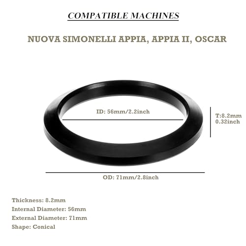 LAUCIPPOS Group-Head Gasket Seal 71x56x8.2 mm - Conical - Compatible with NUOVA SIMONELLI APPIA, APPIA II, OSCAR - Image 2