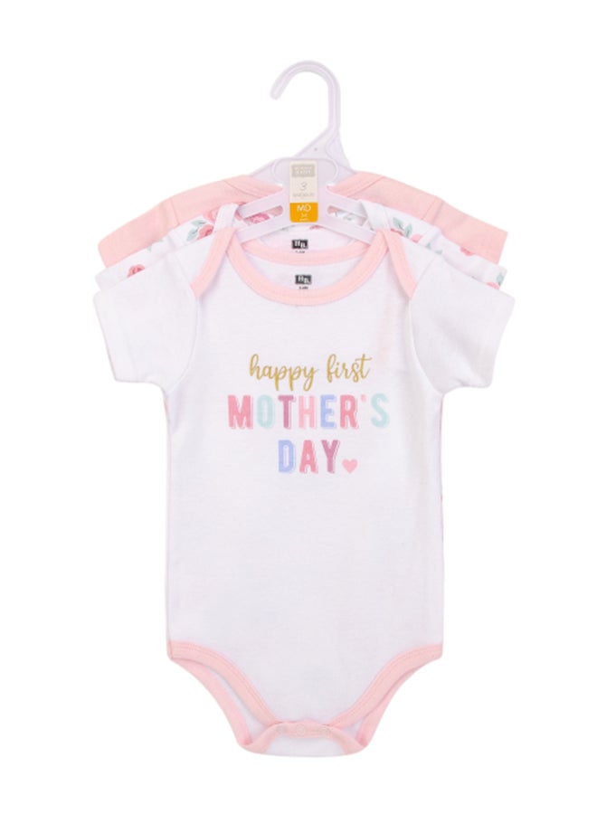 hudson baby طقم بدلات أطفال 3 قطع بأكمام قصيرة - بنت ماما، 6 - 9 أشهر - Image 2