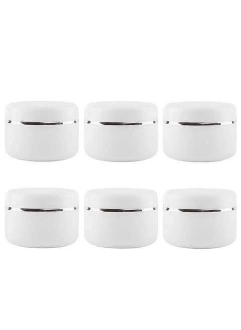 White Plastic Jar With Dome Lid 8 Oz (250G) Refillable Makeup Cosmetic Jars Empty Face Cream Lip Balm Lotion Storage Container Pot Case (Pack Of 6)
