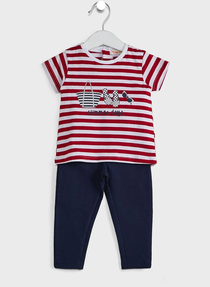 Babybol Infant Graphic Dress + Sweatpants Set
