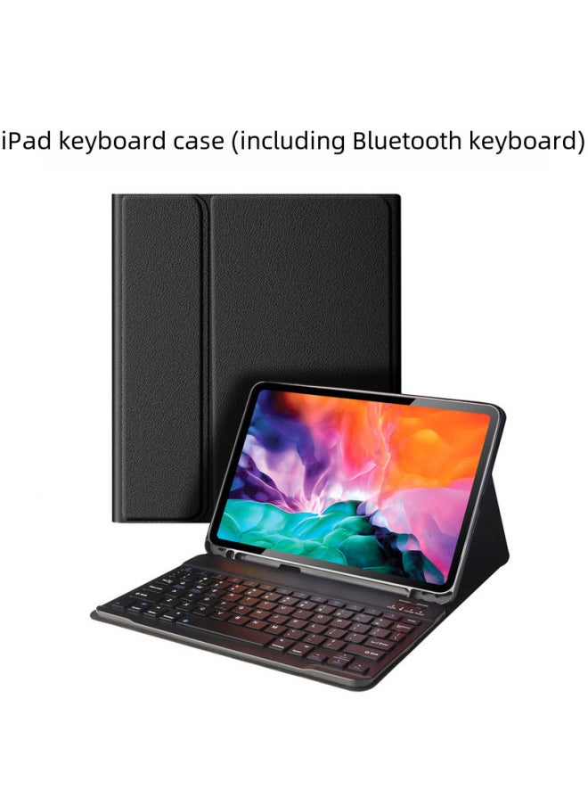 Generic - For IPad2025 Pro11 Wireless Bluetooth Keyboard Protective Case 10 Generation Pen Slot Soft Case Air13 Leather Case-Color:White Ice Blue + Keyboard-Applicable Model:Ipad Pro12.9 (model 2018~2022)/universal For Air13 - Image 1