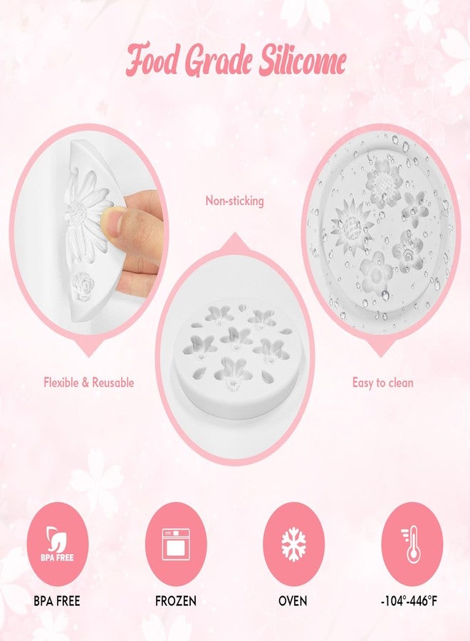 CNTVO 5Pcs Flower Molds Silicone, Daisy Resin Molds, Silicone Flower Molds for Baking Cake Decorating Fondant Ice Cube DIY Soap Jewelry - Image 5