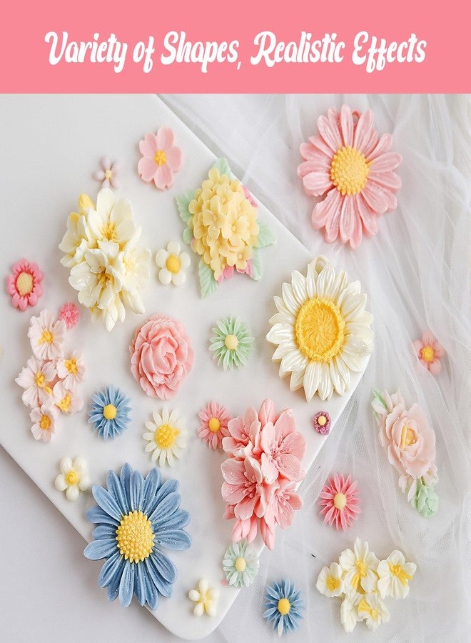 CNTVO 5Pcs Flower Molds Silicone, Daisy Resin Molds, Silicone Flower Molds for Baking Cake Decorating Fondant Ice Cube DIY Soap Jewelry - Image 3