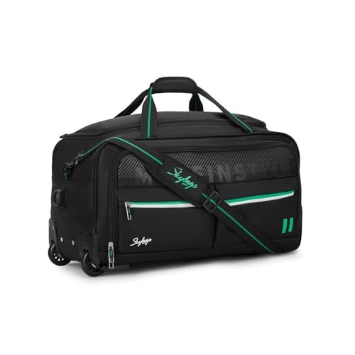 Skybags Muse Polyester Stylish Duffel Trolley Bag with Two Wheels, Two Stage Push Button | Premium Zipper, Travel Bag | 3-Year International Warranty - Unisex (Black, Set of 2) - Image 4
