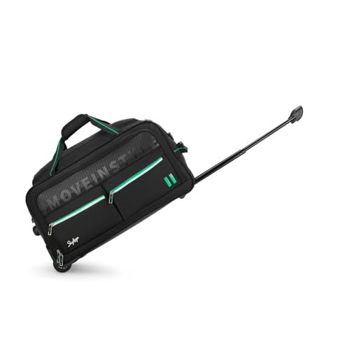 Skybags Muse Polyester Stylish Duffel Trolley Bag with Two Wheels, Two Stage Push Button | Premium Zipper, Travel Bag | 3-Year International Warranty - Unisex (Black, Set of 2) - Image 2