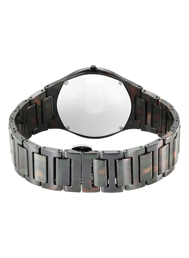 TITAN Men Analog Display Watch With Camo Green Ceramic Strap - 1696KC04
