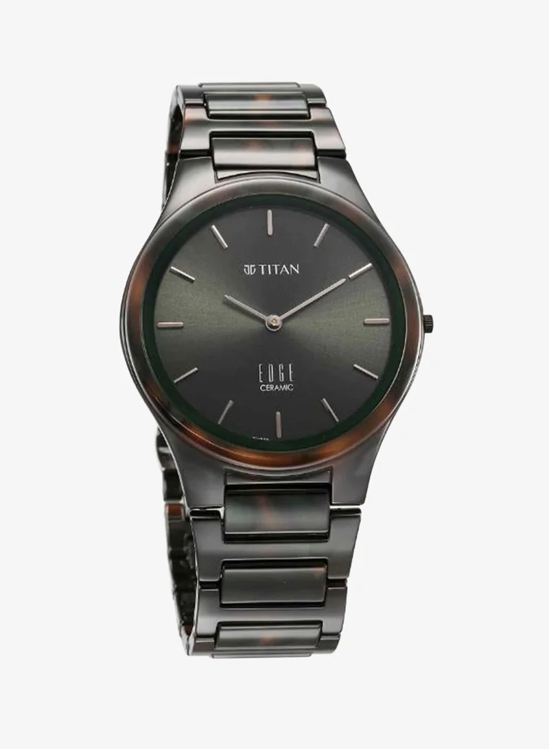 TITAN Men Analog Display Watch With Camo Green Ceramic Strap - 1696KC04
