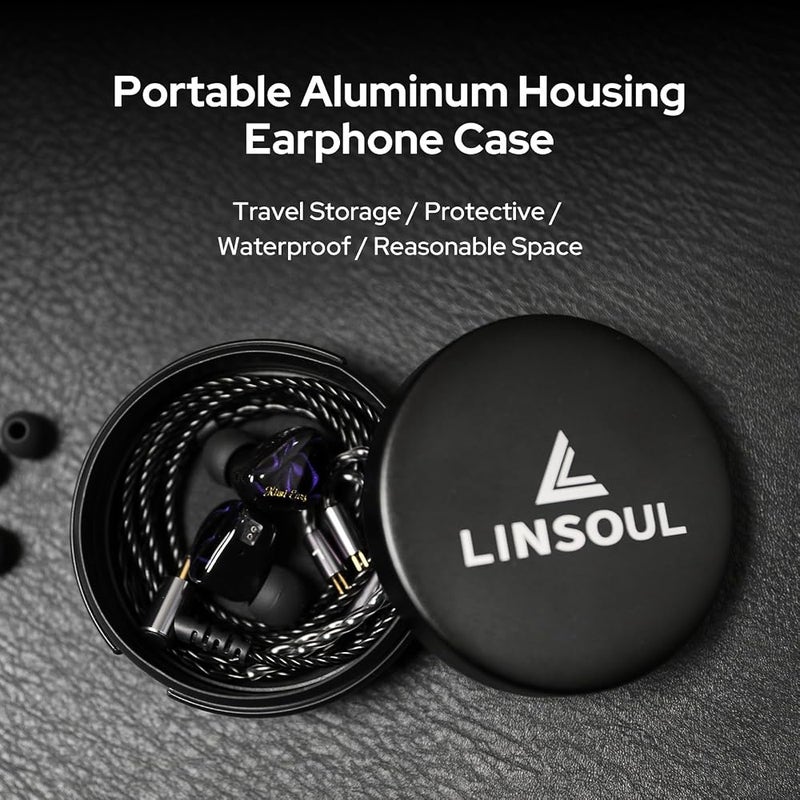 Linsoul Mini Portable Aluminum Storage Earphone Case, Water Resistant, Hard Protective Traval Carrying Case for KZ ZS10 PRO, Kiwi Ears Orchestra lite/Singolo/Cadenza, Simgot EA500LM, Tangzu Wan'er - Image 5