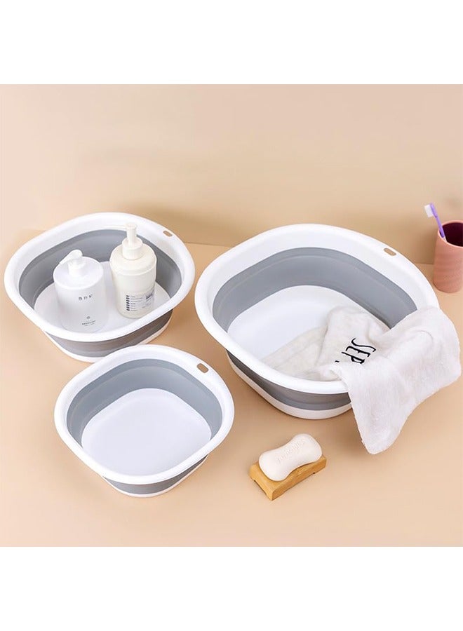 3PCS Foldable Wash Basin, S,M,L, Plastic+TPR Buckets, Portable and Space Saving, Multipurpose Foldable Washbasin Lightweight Basin, Collapsible Basin for Camping Sink and Sinks  - Image 1