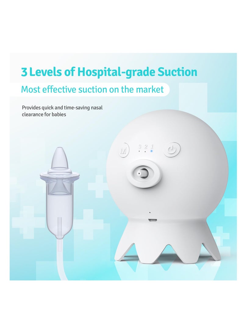 Excefore Electric Nasal Aspirator for Baby, Professional Grade, Mute and Rechargeable Nose Sucker for Toddlers, Automatic Newborn Snot Sucker, Nose Cleaner - Image 2