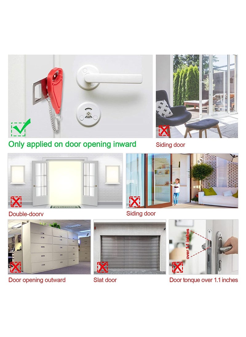 Generic - 2 Pack Portable Heavy Duty Door Lock for Extra Privacy & Security - Ideal for Home, Apartment, School & Travel to Prevent Unauthorized Entry - Image 1