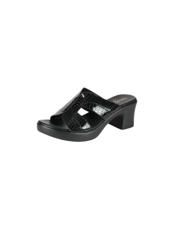 Michelle Morgan 092-2998 Michelle Morgan Ladies Block Heel Sandals 414RJ69H Black - Image 1