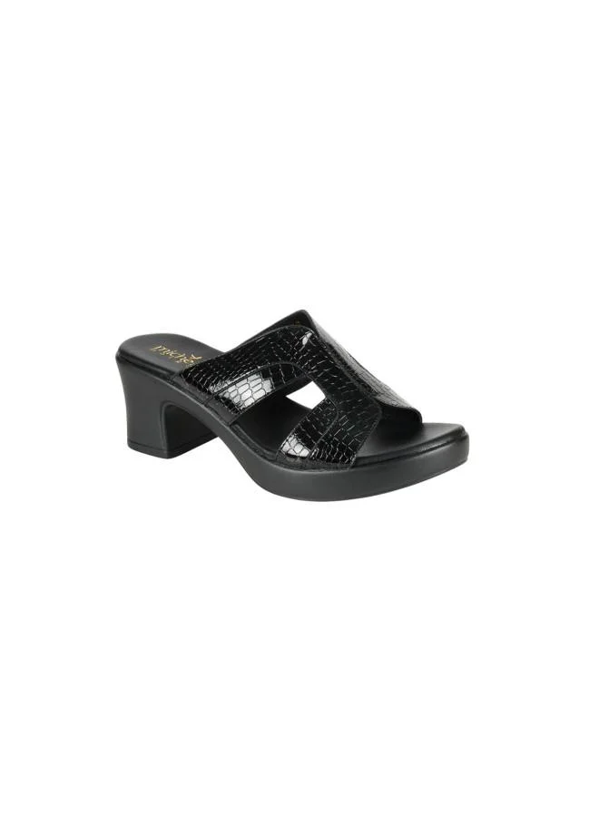 Michelle Morgan 092-2998 Michelle Morgan Ladies Block Heel Sandals 414RJ69H Black