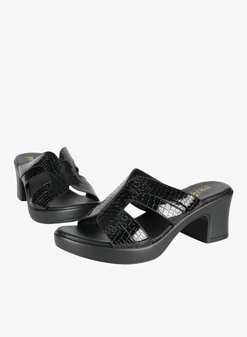 Michelle Morgan Black 092-2998 Michelle Morgan Ladies Block Heel Sandals 414RJ69H Black for Women | Best Price UAE