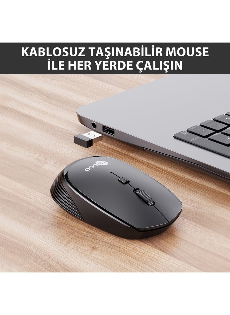 lecoo - Lenovo WS202 Wireless 1200DPI 4-Button Optical Mouse Black - Image 1