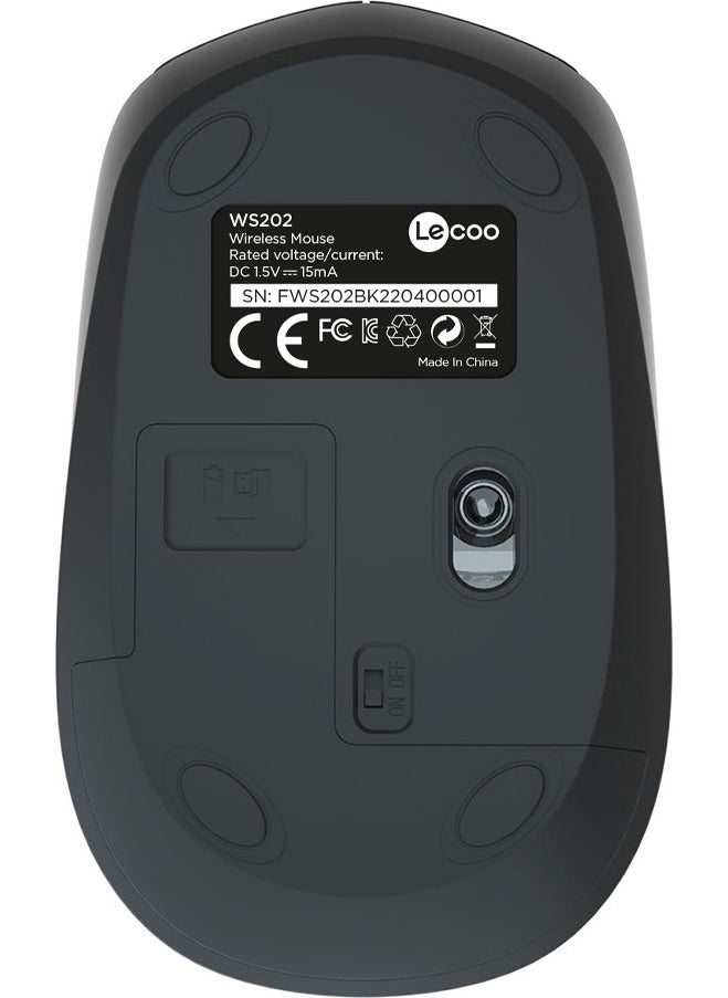 lecoo - Lenovo WS202 Wireless 1200DPI 4-Button Optical Mouse Black - Image 1