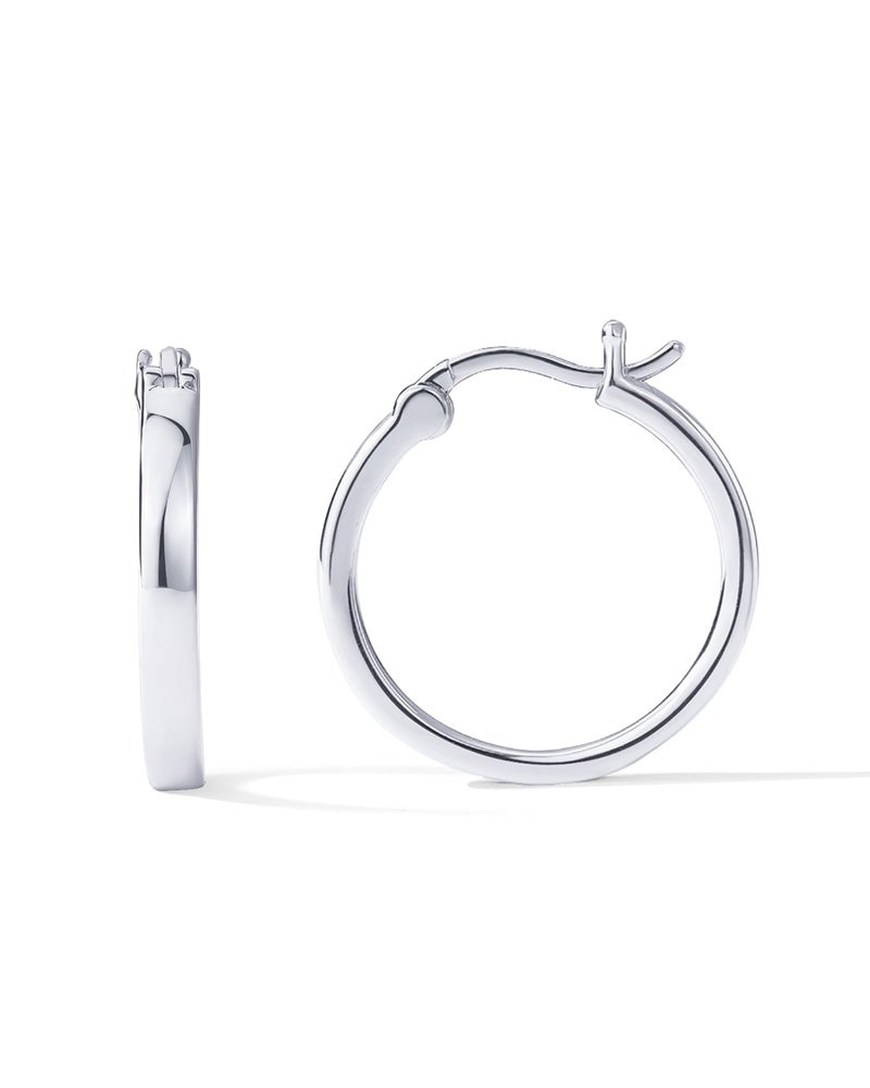 PAVOI Womens 14K Gold Plated - White Gold 925 Sterling Silver Post Lightweight Hoop Earrings - Image 1
