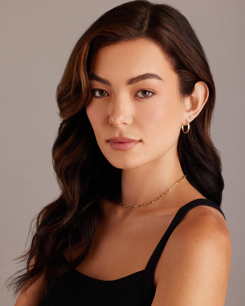 PAVOI Womens 14K Gold Plated - White Gold 925 Sterling Silver Post Lightweight Hoop Earrings - Image 4