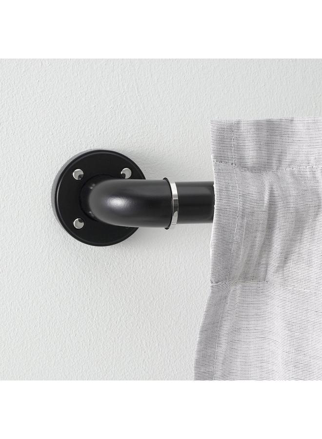 erorex Curtain rod set, black, 120-210 cm 28 mm - Image 3