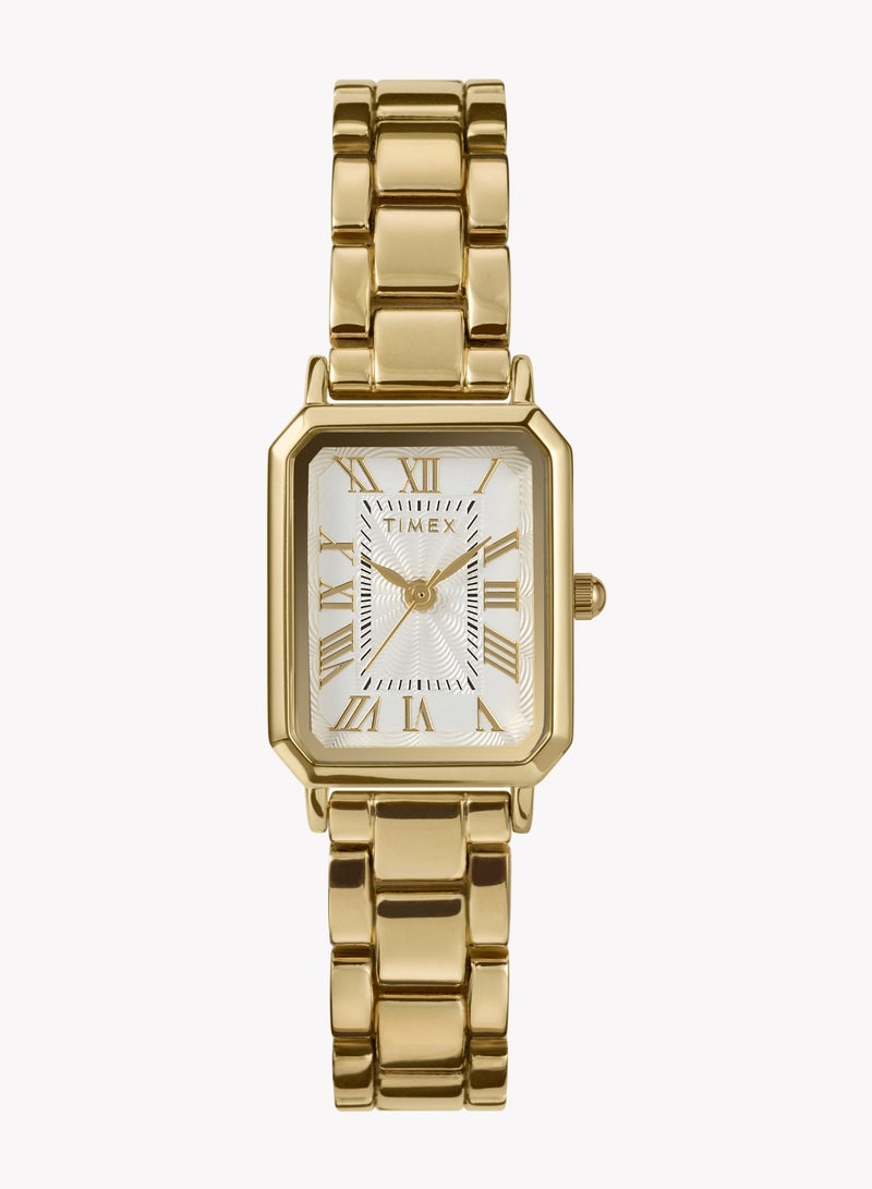 TIMEX Women's Gold Alloy Watch, Gold/White | Model TW2Y01200 - Image 1