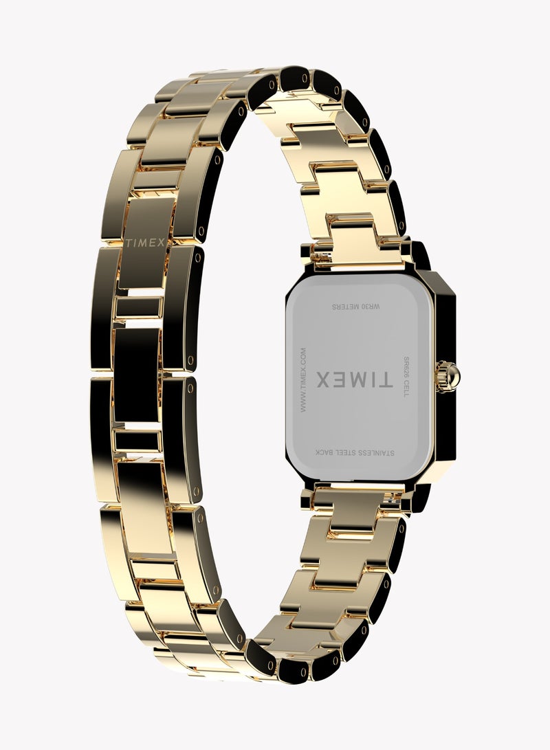 TIMEX Women's Gold Alloy Watch, Gold/White | Model TW2Y01200 - Image 3