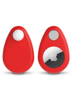 Applicable Apple Airtag Locator Protective Case Anti-loss Device Apple Tracker Silicone Protective Case-Color:red Protective Sleeve Magnet Opp