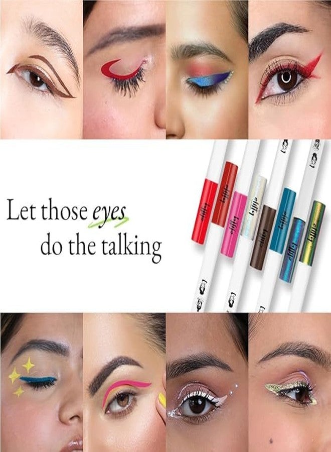 Elitty Power Move | Emerald Green Coloured Intense Waterproof Liquid Eyeliner (Metallic Finished) | Lasts Upto 12hrs | Smudge Proof, Witch Hazel Infused, Quick Drying - 1ml - Image 5