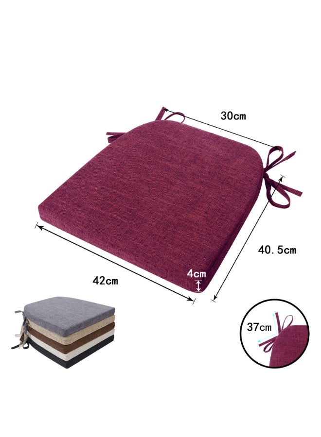 Foam Chair Cushions for Dining Chairs Set of 2, Non Slip Kitchen Chair Pads, 42x40.5x4 cm, Indoor Dining Chair Cushions with Ties, U-Shaped Seat Cushions for Kitchen Chairs - Image 3
