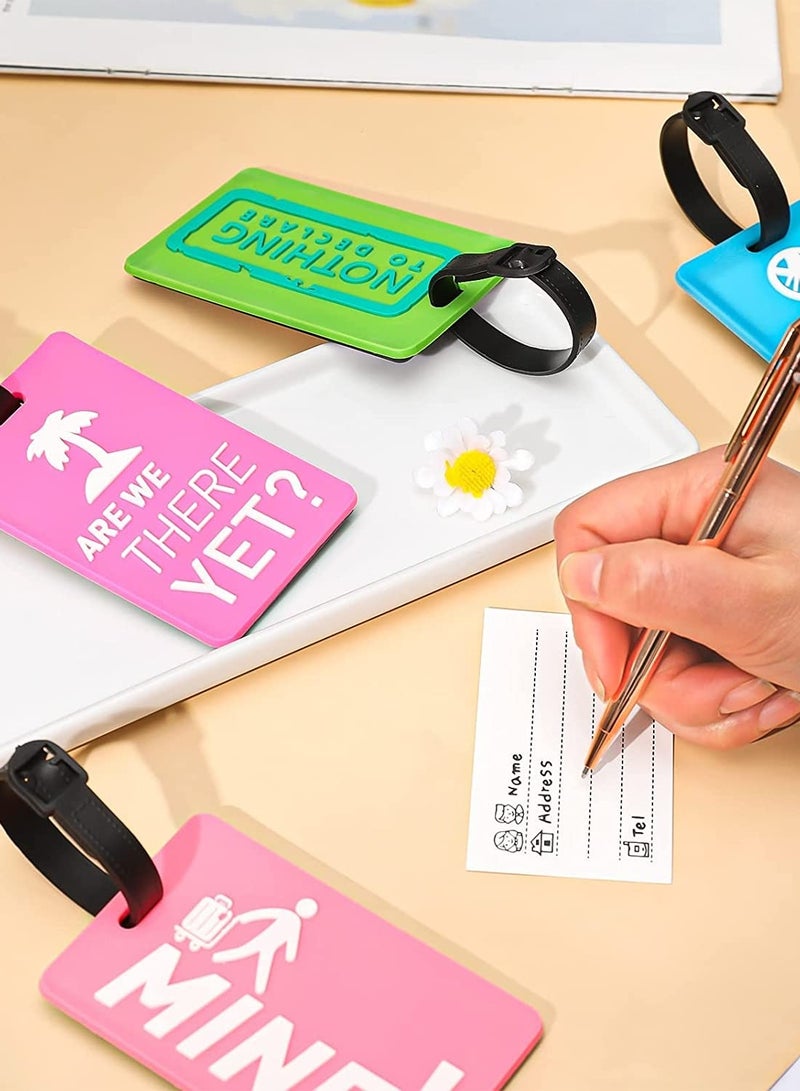 SOLARAE Luggage Tags, 4 Pack ID Baggage Tags Suitcase Tags Travel ID Bag Tag with Name ID Card for Preventing Loss of Bags and Suitcases - Image 4