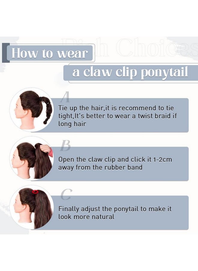 Rich Choices - Ich Choices Claw Clip Ponytail Extension Human Hair Real Hair Ponytail Extension Balayage Dark Brown 16 Inch 105G One Piece Clip In Long Ponytail Hair Extensions Straight For Women 2 - Image 1