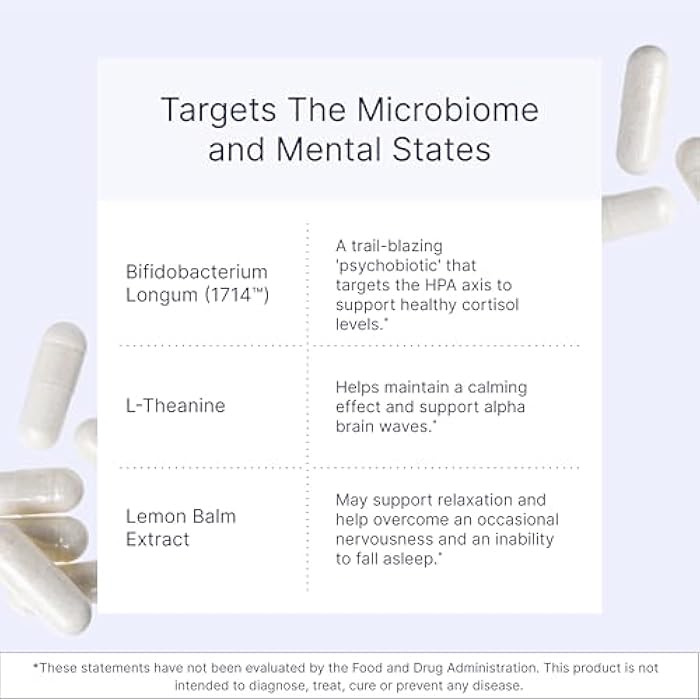 Microbiome Labs Zenbiome Sleep - L Theanine Supplement with Lemon Balm Extract & Probiotics with Bifidobacterium Longum - Help Soothe the Gut-Brain Axis at Bedtime (30 Capsules) - Image 4