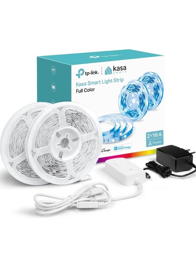 Kasa Smart Kasa Smart LED Light Strip, RGB, 32.8ft(2 Rolls of 16.4ft.) Wi-Fi LED Strip Works w/Alexa & Google Assistant, High Brightness, Trimmable, Up to 25,000 Hours, 2Yr Warranty (KL400L10), Multicolor - Image 1