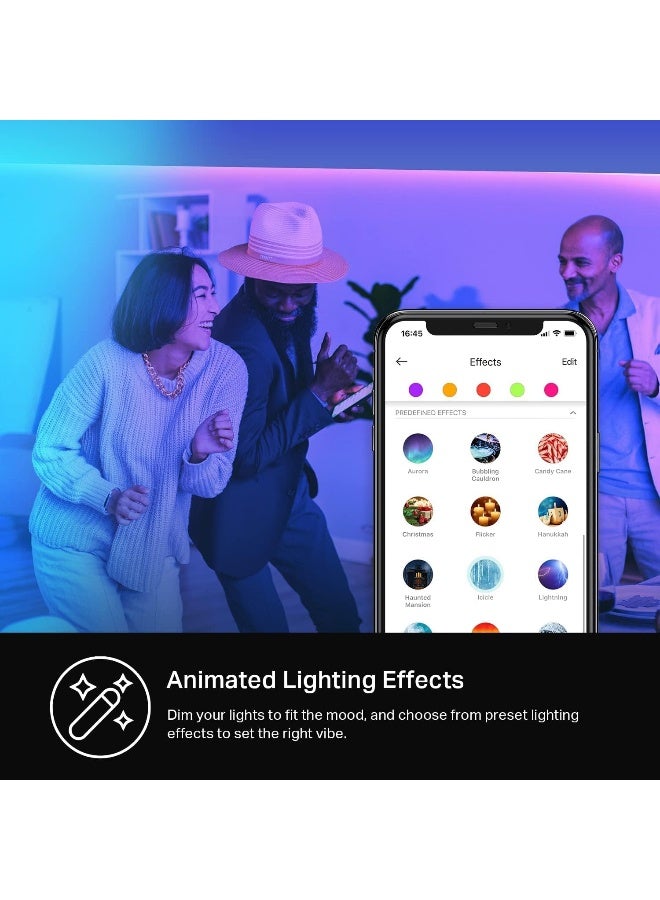 Kasa Smart Kasa Smart LED Light Strip, RGB, 32.8ft(2 Rolls of 16.4ft.) Wi-Fi LED Strip Works w/Alexa & Google Assistant, High Brightness, Trimmable, Up to 25,000 Hours, 2Yr Warranty (KL400L10), Multicolor - Image 5