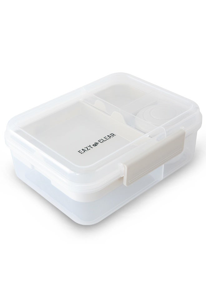 Eazy Kids Personalized 3/4/5 Compartment Convertible 1650ml Bento Lunch Box with 150ml Gravy Bowl - Grey - Image 2