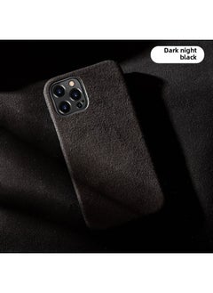For Iphone 16Pro Mobile Phone Case For Iphone15 Half Package 11XSMax Microfiber Suede 14 High-grade Protective Cover-Color:Dark Night Black-Applicable Model:For Apple XR