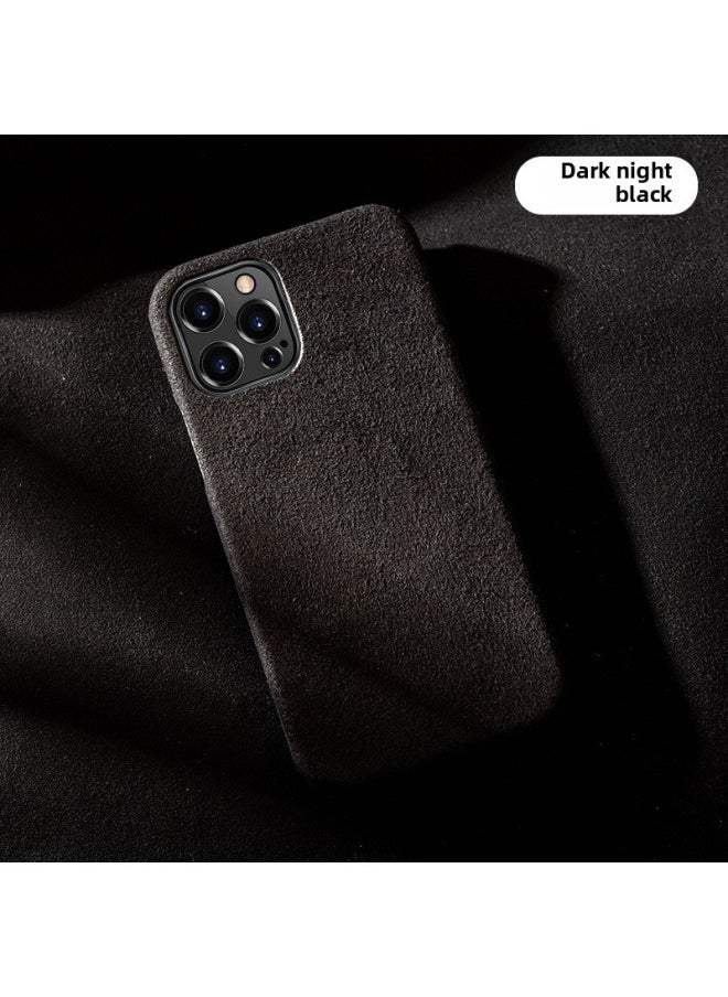 Generic - For Iphone 16Pro Mobile Phone Case For Iphone15 Half Package 11XSMax Microfiber Suede 14 High-grade Protective Cover-Color:Dark Night Black-Applicable Model:For Apple XR - Image 1