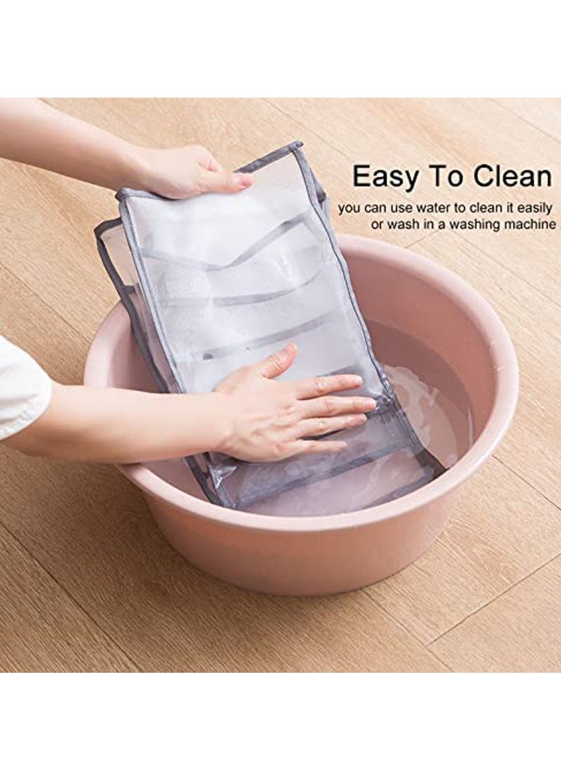 Generic Wardrobe Clothes Organizer 7 Grids Washable Foldable 2-Piece Space Saving for Closet Storage  - Image 3