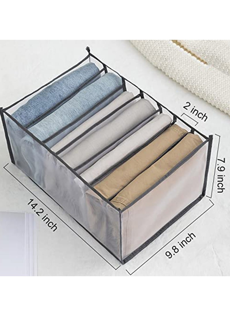 Generic Wardrobe Clothes Organizer 7 Grids Washable Foldable 2-Piece Space Saving for Closet Storage  - Image 4