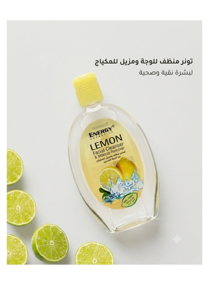 Energy Cosmetics Facial Cleanser & Makeup Remover 235ml – Face Wash with Lemon Extract, 100% Natural Ingredients – Deep Cleansing & Refreshing Makeup Remover - Image 2