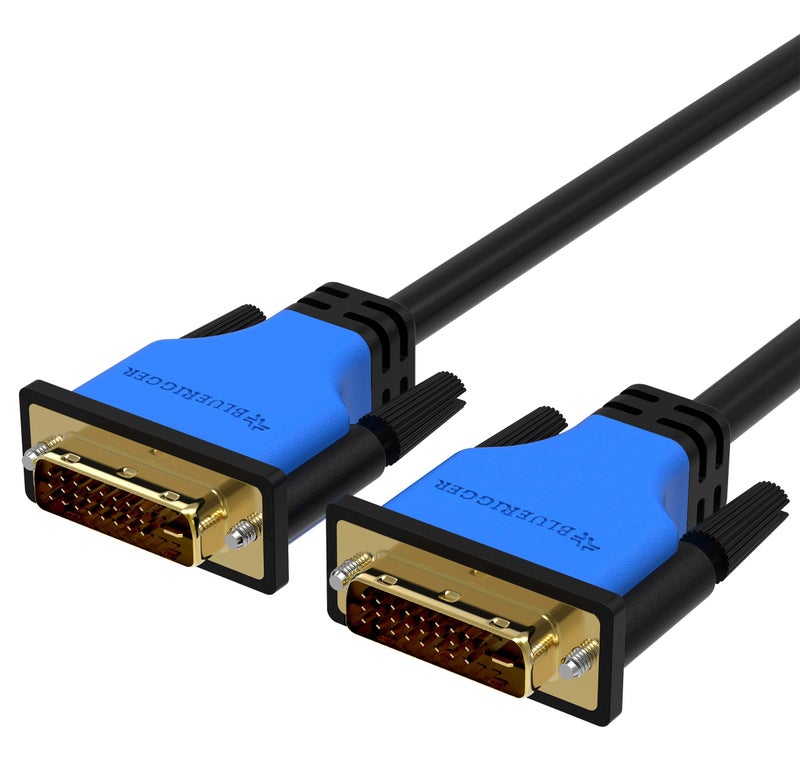 BlueRigger DVI to DVI Monitor Cable (6FT, 24+1 Dual Link, Digital Video Cable, Male to Male) - for Gaming, DVD, Laptops, HDTV and Projector - Image 1
