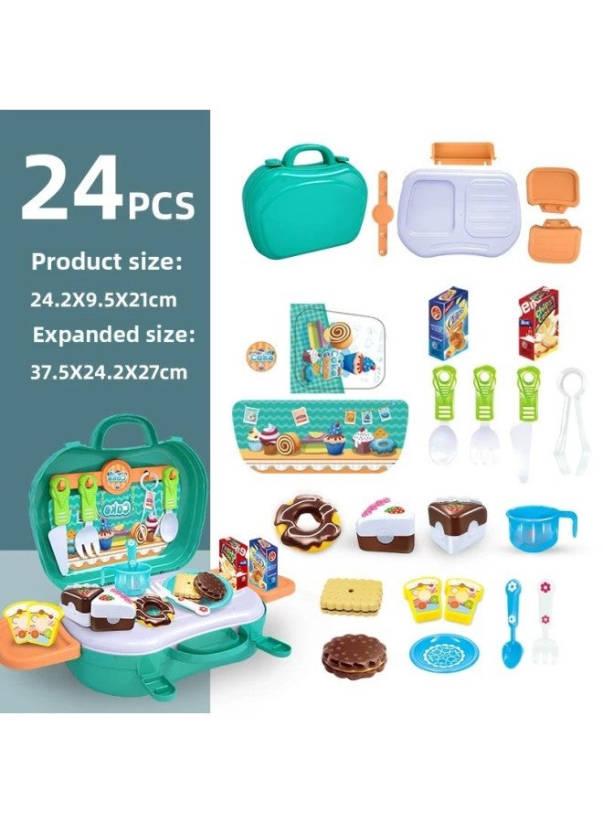 Children's Backpack Toy Tool Kit Repair Educational Boys Play House Maintenance Tools Set Disassembly Assembly Learning-Specifications:Large 2-in -1 Boy Cake Tote  - Image 1